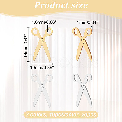 20Pcs 2 Colors 201 Stainless Steel Pendants STAS-DC0012-83-1