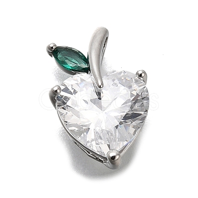 Brass Pave Clear Cubic Zirconia Charms KK-Q048-21P-1