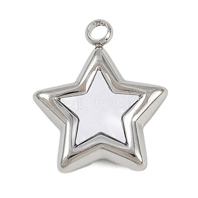 304 Stainless Steel Pave Synthetic Shell Pendants STAS-P402-03B-P-1