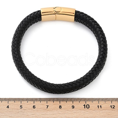 Braided Microfiber Leather Cord Bracelets for Women Men BJEW-D304-05G-02-1