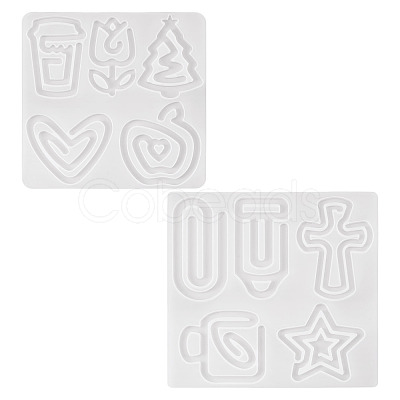 2Pcs 2 Styles Paperclip Silicone Molds DIY-TA0015-09-1