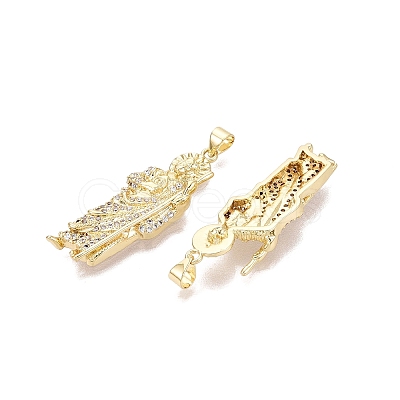 Religion Brass Micro Pave Clear Cubic Zirconia Pendants KK-N287-46E-G-1
