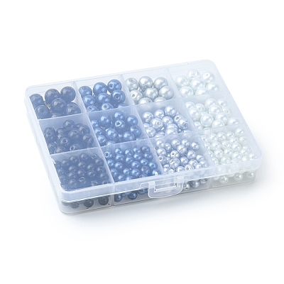 460Pcs 12 Style Glass Pearl Beads HY-FS0001-07-1