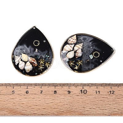 Brass & Epoxy Resin Pendants KK-Q082-03KCG-04-1