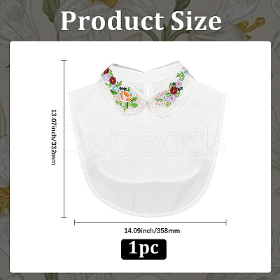 Detachable Polyester Embroidered Flower Collar AJEW-WH20006-242A-1
