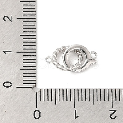 Rhodium Plated 925 Sterling Silver Fold Over Clasps STER-G038-06P-1