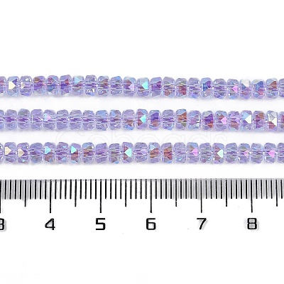 Electroplate Glass Beads Strands GLAA-Q105-03-1