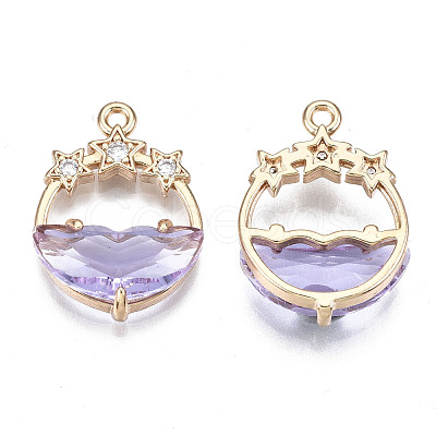 Faceted Transparent Glass Pendants GLAA-T020-18D-1