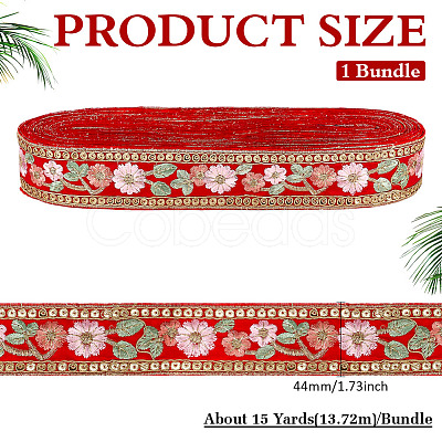 Ethnic Polyester Ribbon OCOR-WH0109-038A-1