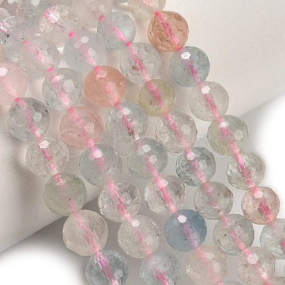 Natural Morganite Beads Strands G-H329-F01-6mm-AA-1