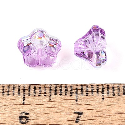 Electroplate Transparent Glass Beads Strands EGLA-N055-03A-07-1