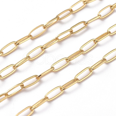 3.28 Feet Soldered Brass Paperclip Chains X-CHC-G005-06G-1