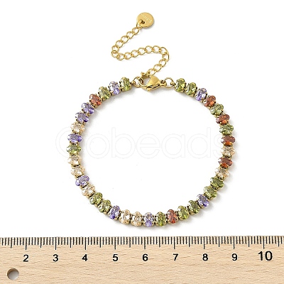 304 Stainless Steel Oval Link Chain Bracelets for Women BJEW-P348-01F-G-1