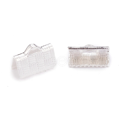 304 Stainless Steel Ribbon Crimp Ends X-STAS-P249-27B-S-1