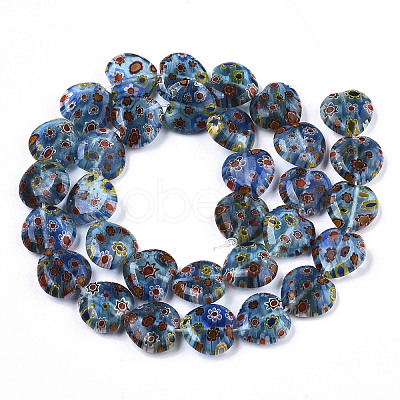 Handmade Millefiori Lampwork Beads Strands X-LAMP-N023-001G-1