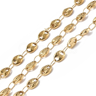 Ion Plating(IP) 304 Stainless Steel Coffee Bean Link Chains CHS-E010-01G-1