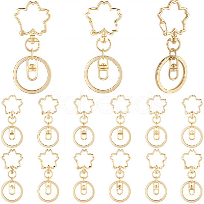 18Pcs Alloy Keychain Clasps KEYC-SC0001-72G-1
