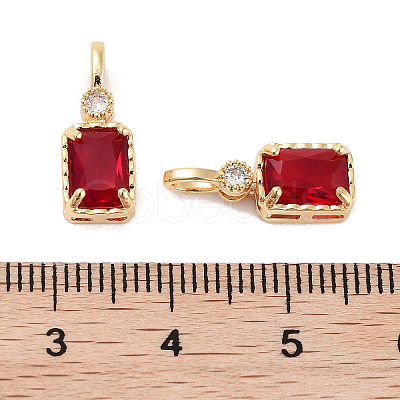Brass Micro Pave Cubic Zirconia Pendants KK-C051-54G-04-1