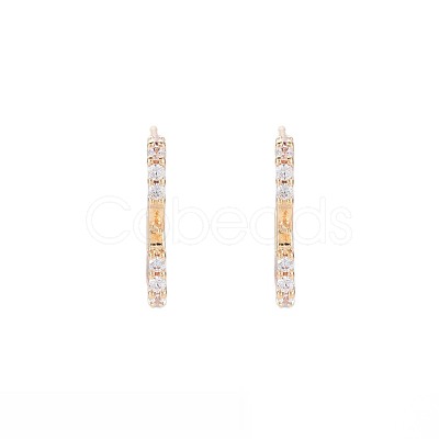 Brass Micro Pave Clear Cubic Zirconia Stud Earring Findings KK-S364-128-1