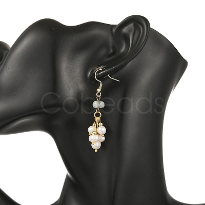 Natural Larimar and Natural Cultured Freshwater Pearl Dangle Earrings EJEW-JE07397-1