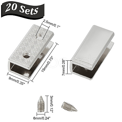 20 Sets Zinc Alloy Bag Corner Protector Edging Frame FIND-UN0002-63P-1
