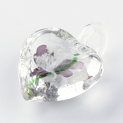 Handmade Luminous Lampwork Pendants X-LAMP-R136-04C-1