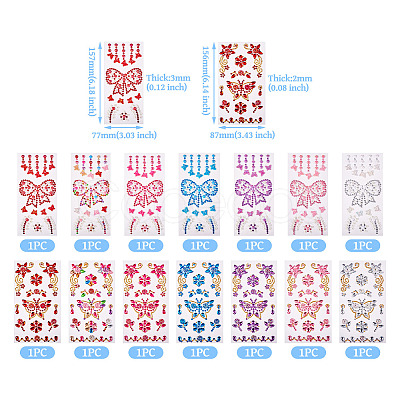 14Sheets 14 Colors Plastic Sticker FIND-TA0005-03-1