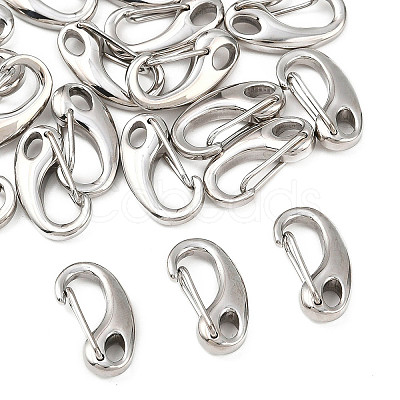 Tarnish Resistant Polished 304 Stainless Steel Keychain Clasp Findings X-STAS-R072-59A-1