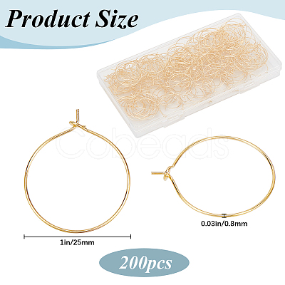 200Pcs Brass Wine Glass Charm Rings KK-SP0001-31B-G-1