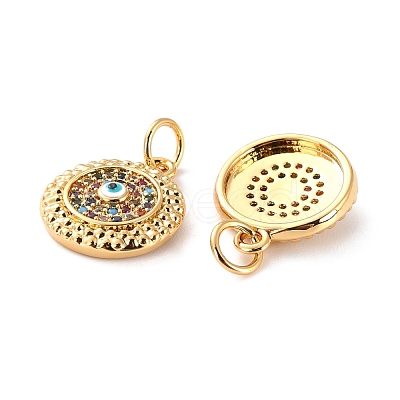 Brass Micro Pave Cubic Zirconia Pendants ZIRC-P092-010G-02-RS-1