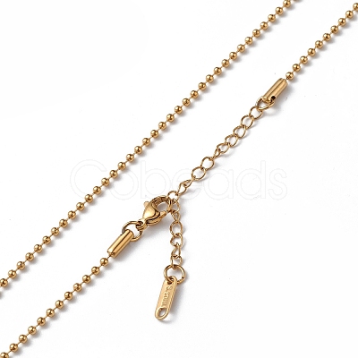 Ion Plating(IP) 304 Stainless Steel Ball Chain Necklace for Men Women NJEW-K245-017E-1