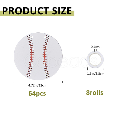 8 Bags Paper Baseball Hanging Banner AJEW-FH0006-97-1