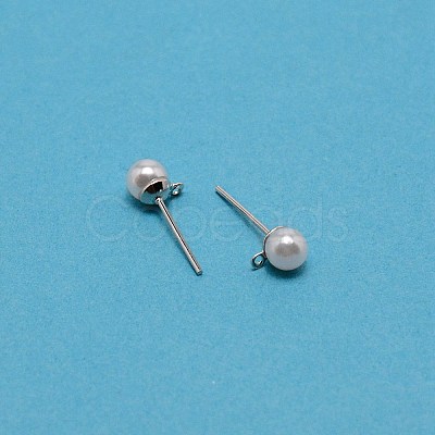 Iron Stud Earring Findings LS-STAS-WH0029-02A-02-1-1