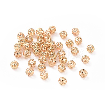 Brass Hollow Beads KK-E046-04B-G-1