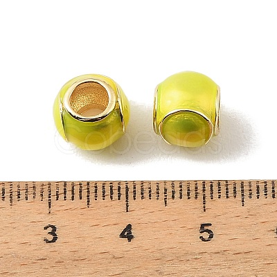 Sports Ball Brass Enamel European Beads KK-CBAF2EC-03G-01-1