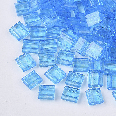 2-Hole Baking Paint Transparent Glass Seed Beads LS-SEED-S023-32C-03-1