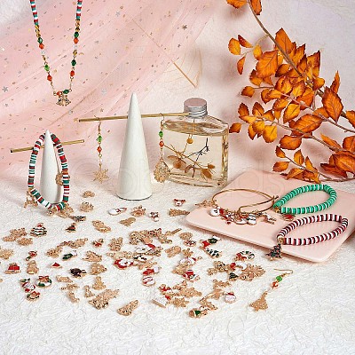 100Pcs Christmas Alloy Enamel Charms JX156A-1
