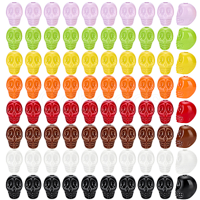 80Pcs 8 Colors Baking Paint Acrylic Beads SACR-PH0002-37-1