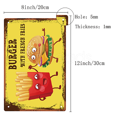 Rectangle Metal Iron Sign Poster AJEW-WH0157-310-1