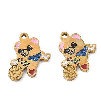304 Stainless Steel Enamel Pendants SA-CBA49D2-01G-1