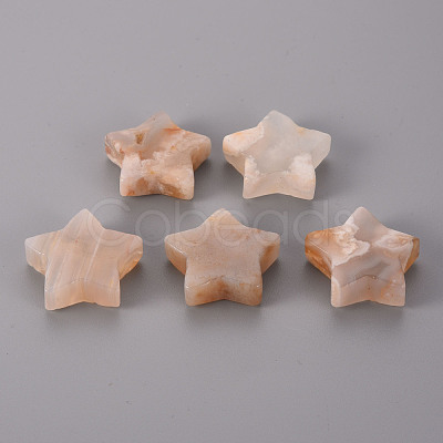 Natural Cherry Blossom Agate Star Shaped Worry Stones G-T132-002A-13-1