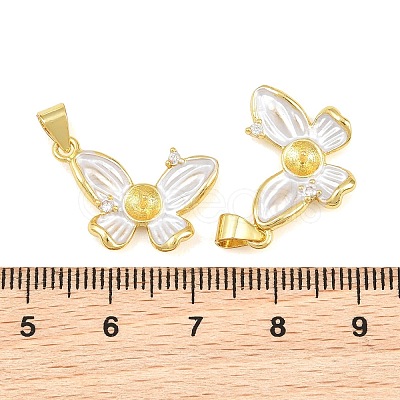 Brass Micro Clear Cubic Zirconia Peg Bails Pin Pendants KK-CBA6A75-51A-G-1