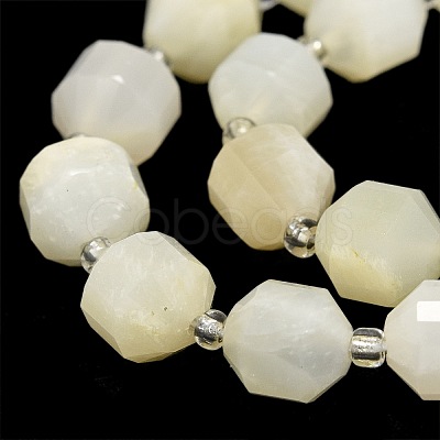 Natural White Moonstone Beads Strands G-O201B-92-1