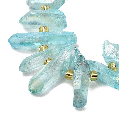 Electroplated Natural Quartz Crystal Beads Strands G-F800-F15-1