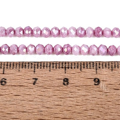 Anti-Tarnish Electroplate Rondelle Glass Beads Strands EGLA-T021-3mm-17-12-1