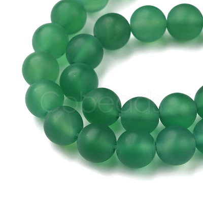 Natural Green Onyx Agate Beads Strands G-P001-16-1