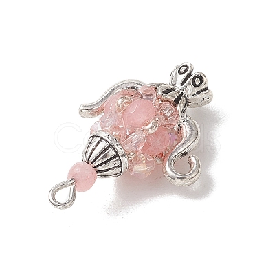 Glass Seed Beaded Pendants PALLOY-MZ01273-02-1