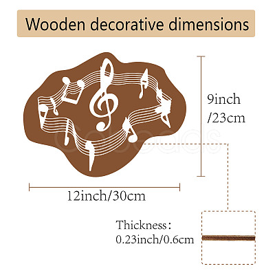 Creative Natural Wooden Wall Hanging Decoration AJEW-WH0331-010-1