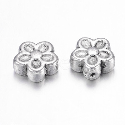 Tibetan Style Alloy 3D Flower Beads LF0476Y-NF-1