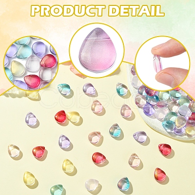 8 Colors Transparent Spray Painted Glass Beads GLAA-FS0001-85-1